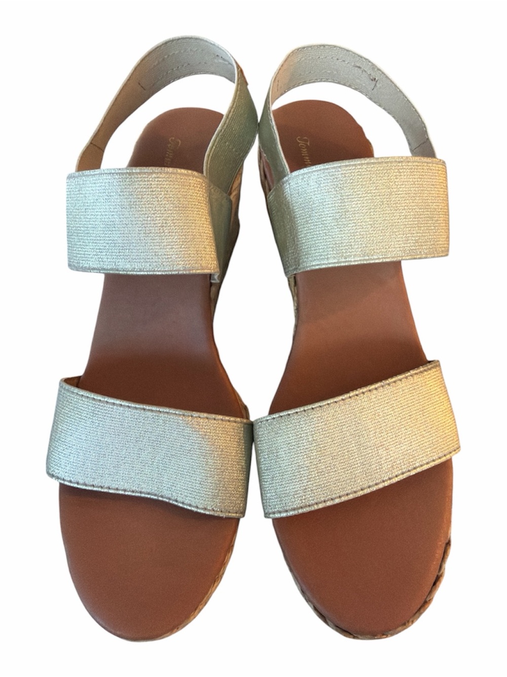 Tommy Bahama Sakura Wedge Espadrilles with Gold Elastic Size 9
